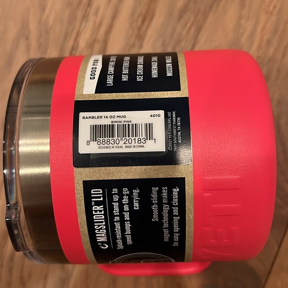 YETI Rambler BIMINI PINK (discontinued) 14 oz Mug w/ Handle & MagSlider Lid - Picture 4 of 6